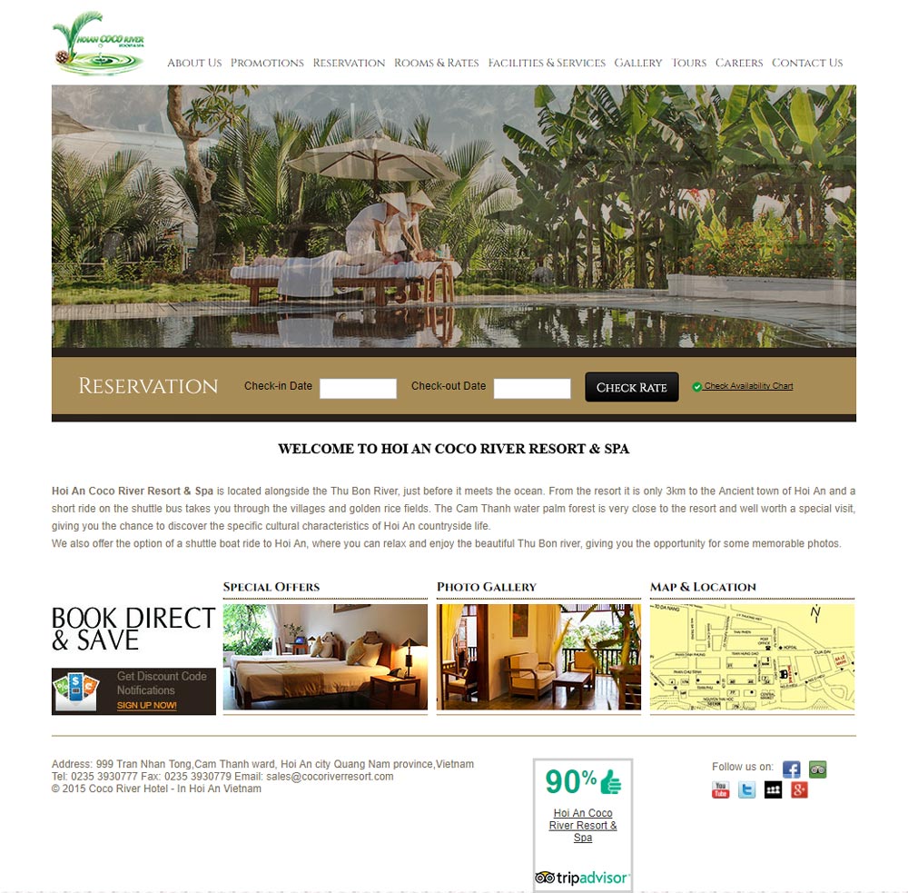 Thiết kế web khách sạn Resort Spa Hoi An