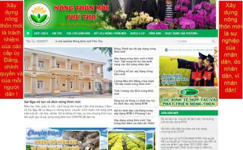 Phu Tho lap trang web theo doi nong thon moi